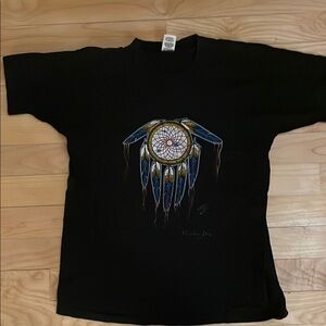 Fruit of the Loom Black Tee with Dreamcatcher Design